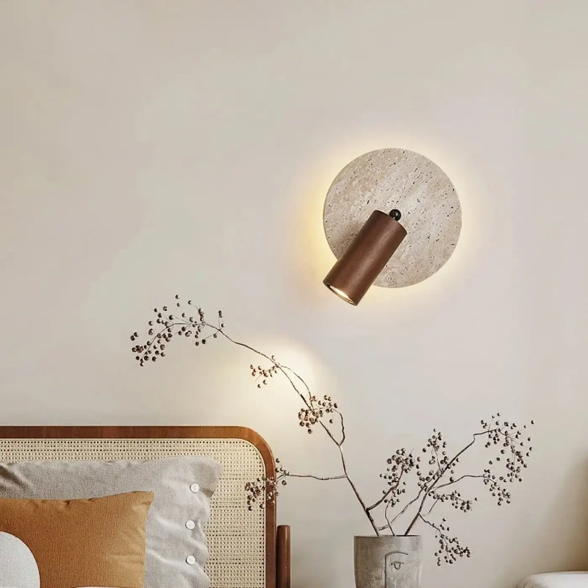 Applique Murale LED Bois et Travertin – Mirane