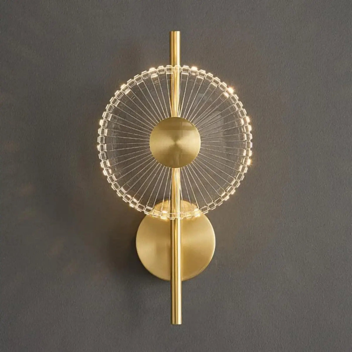 Applique Murale Dorée Cercle de Cristal – Javio