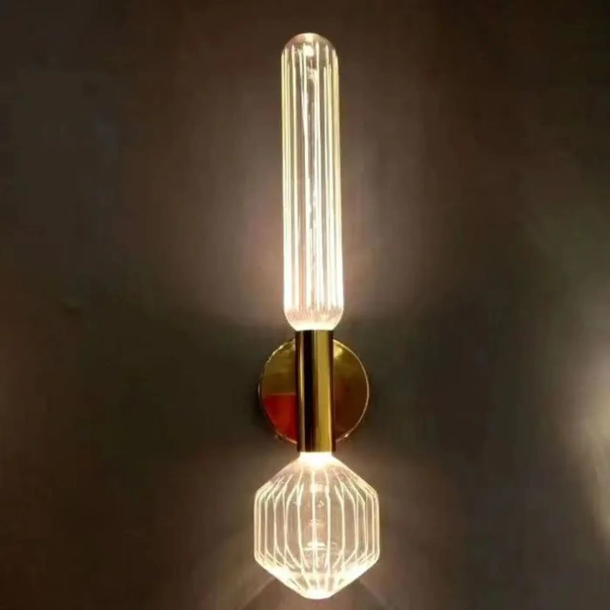 Applique Murale Double Verre Doré – Zido