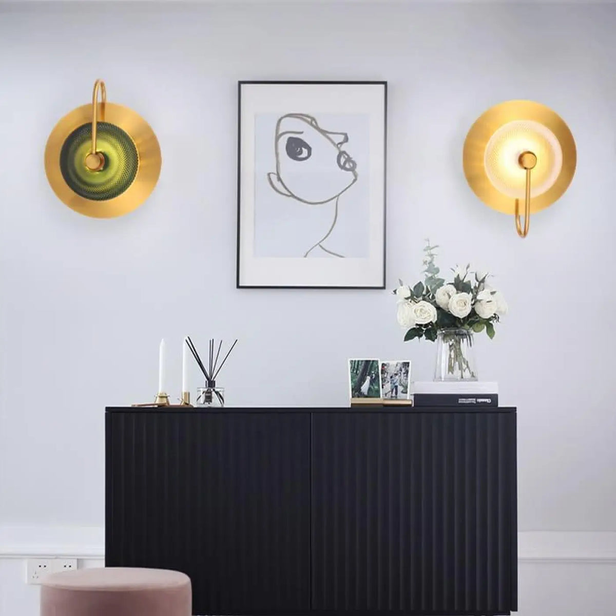Applique Murale Dorée Épurée pour Chambre – Somine