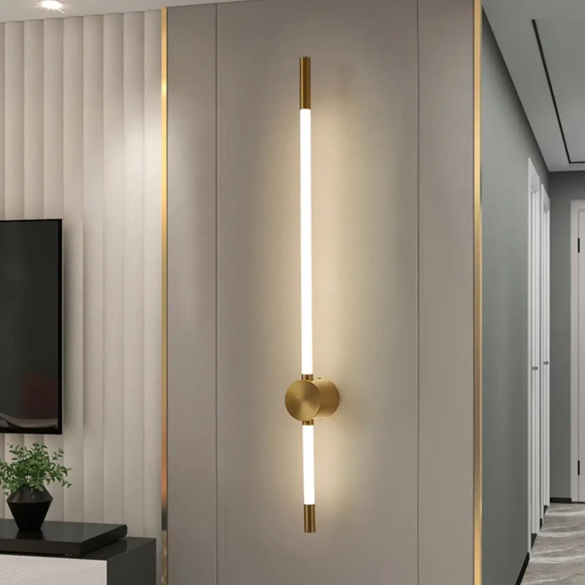 Applique Murale Dorée à Tube LED – Taron