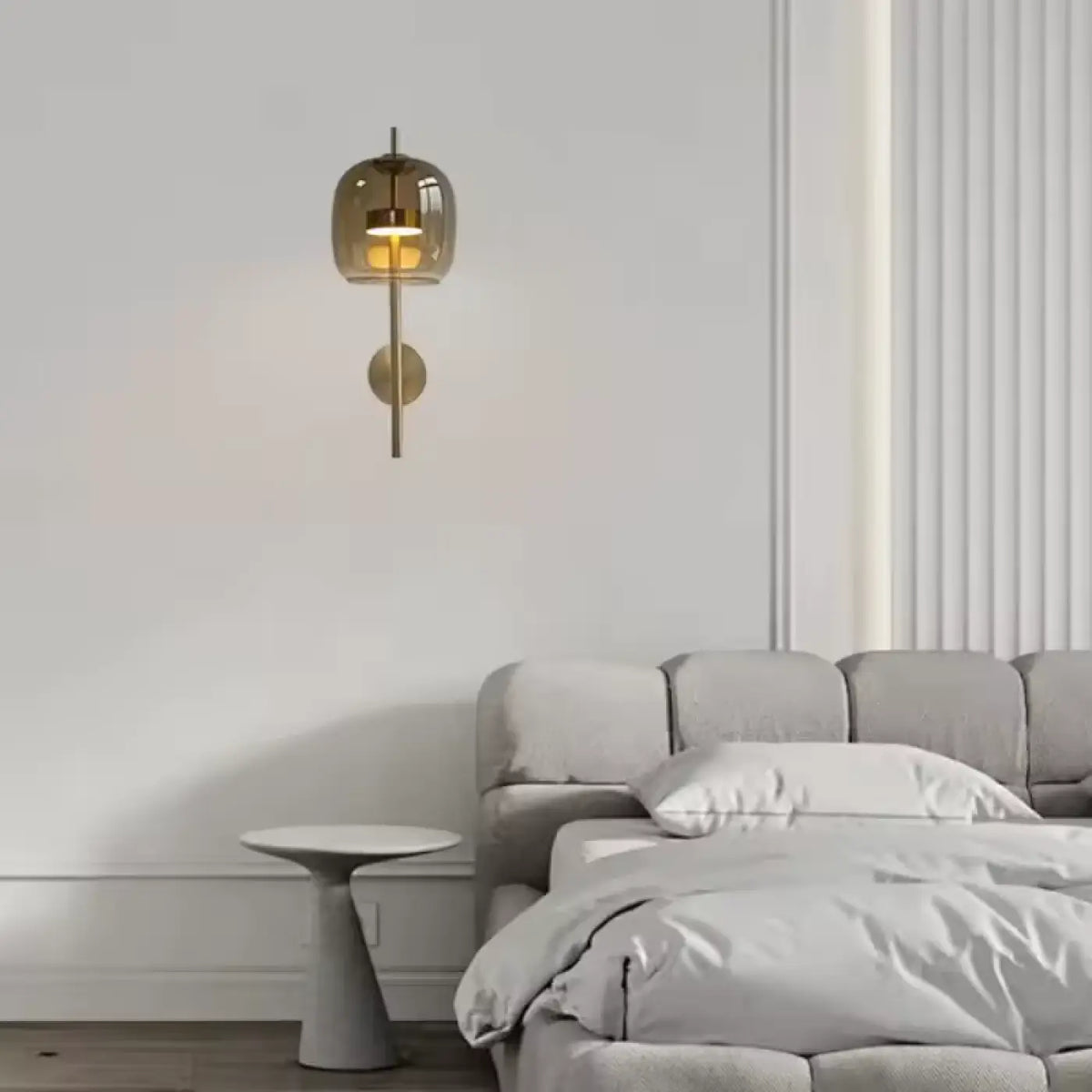 Applique Murale Bras Doré Abat-jour Verre – Térane