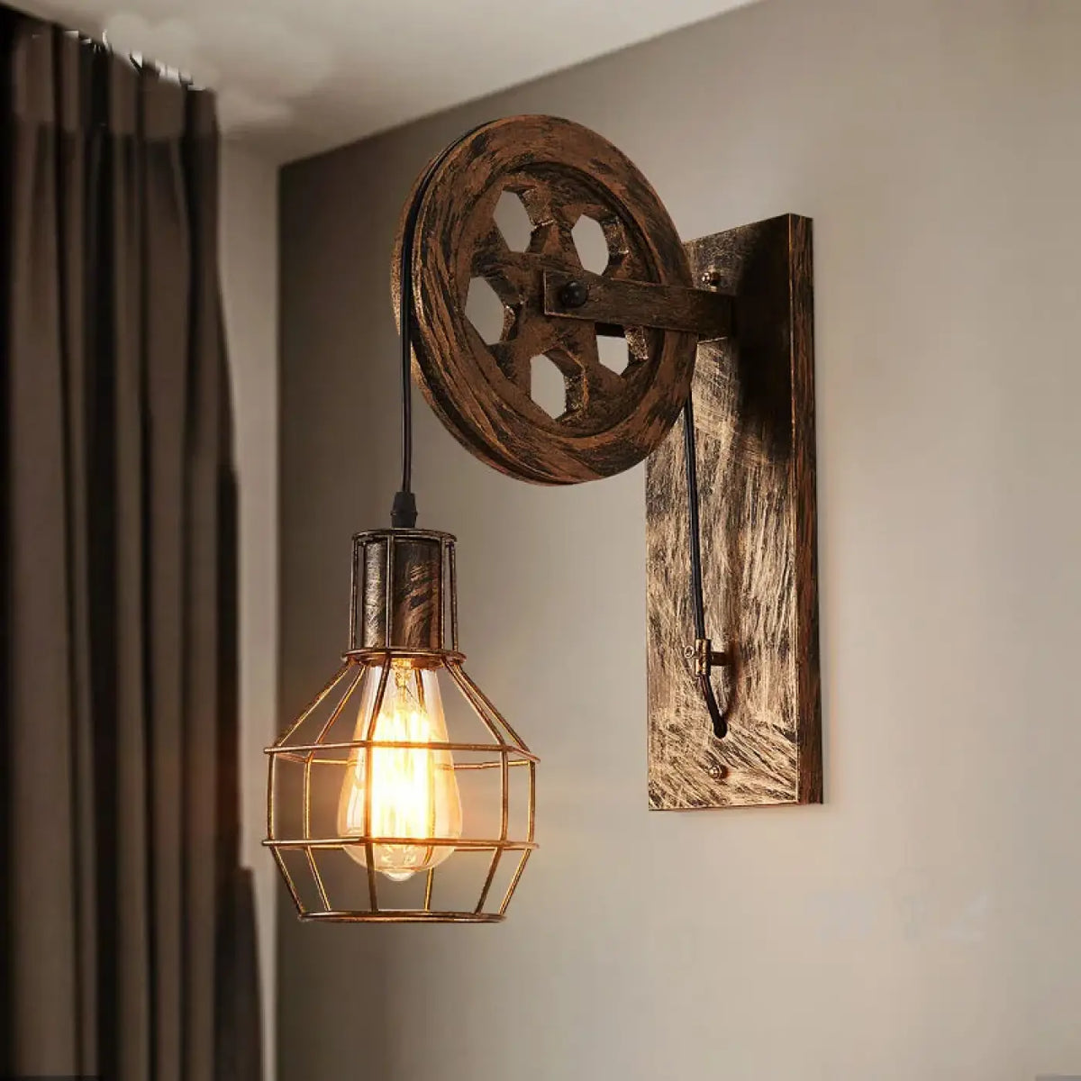 Applique Murale Industrielle Bois et Métal – Terine