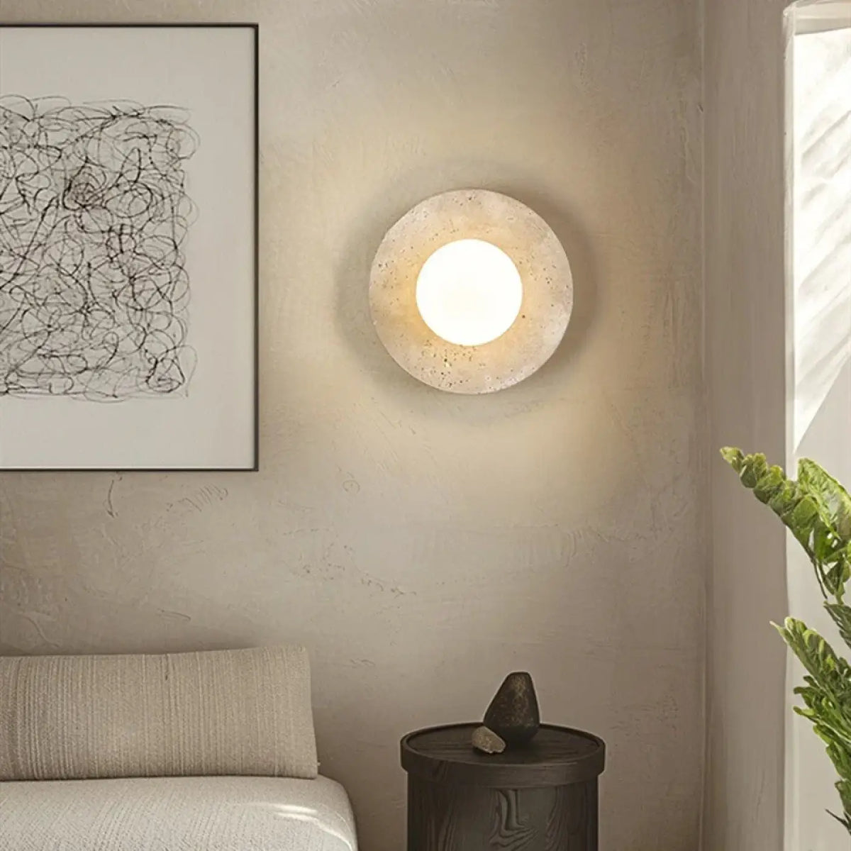 Applique Murale en Pierre Boule LED – Silan