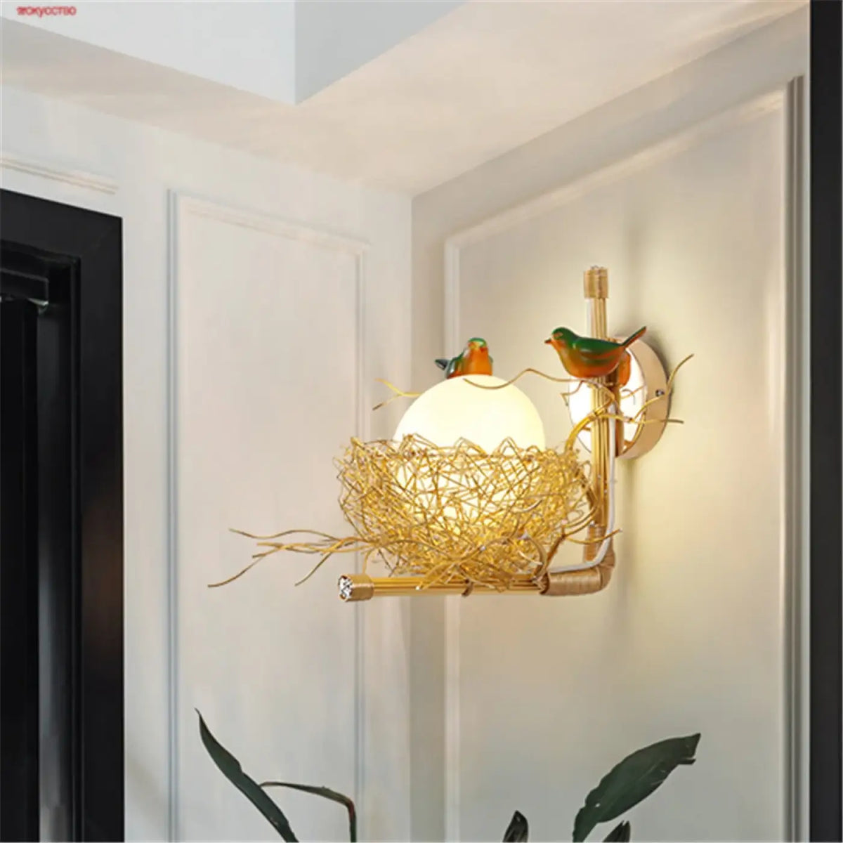 Applique Murale Dorée Oiseaux Perchés – Vora