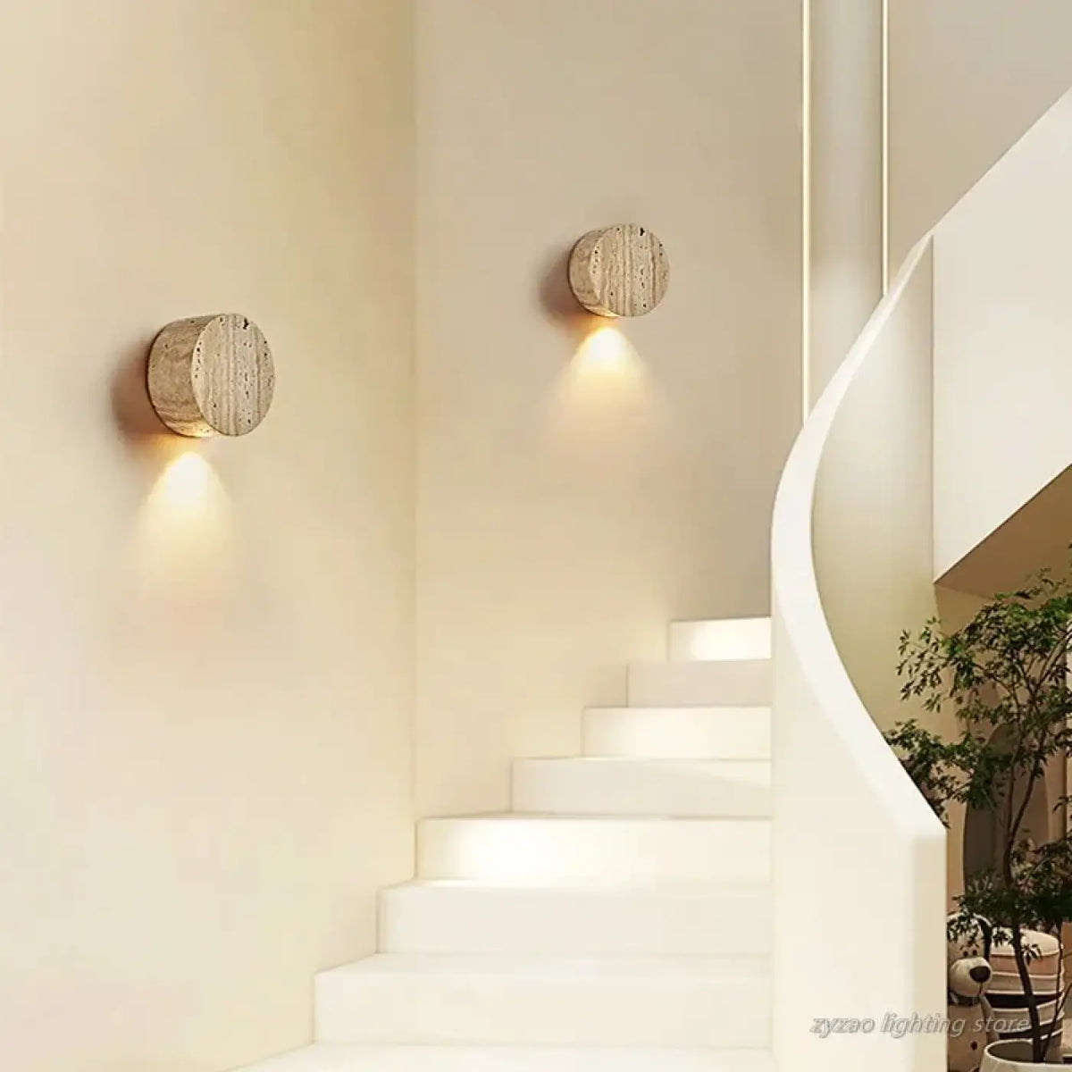 Applique Murale LED Ronde Effet Pierre – Fasio