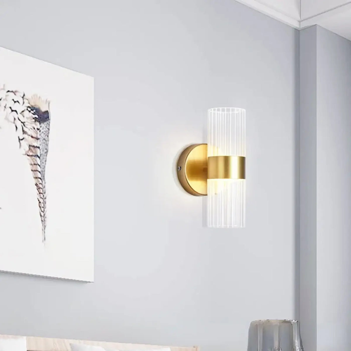 Applique Murale LED Verre et Doré – Délette