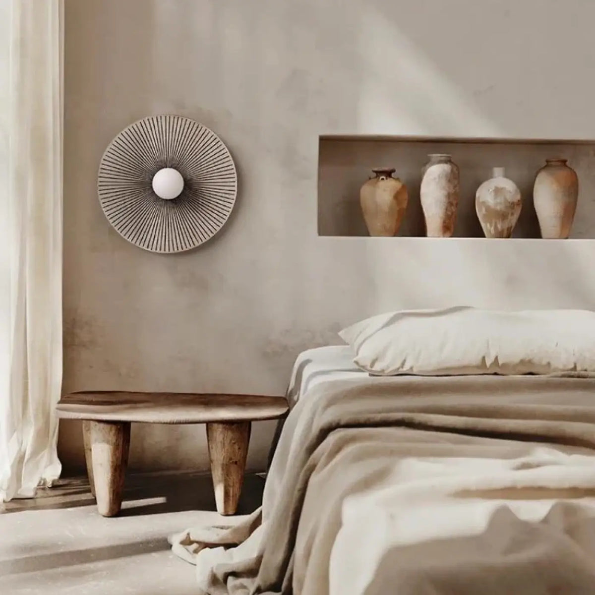 Applique Murale en Bois Cadran Solaire – Falio