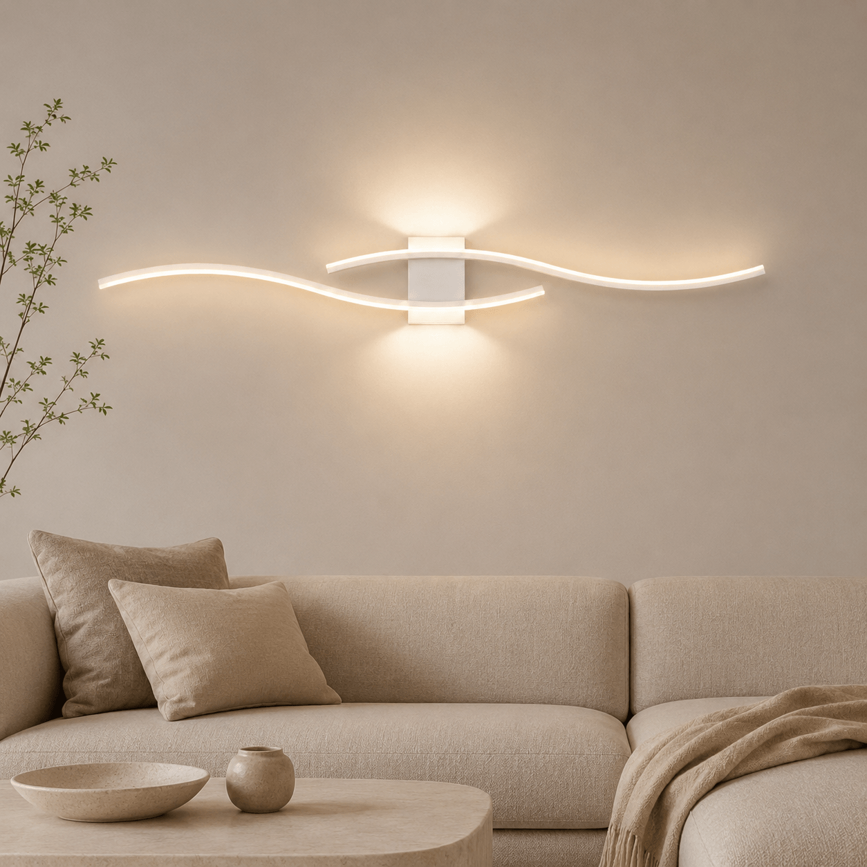 Applique Murale LED Double Vague – Aria