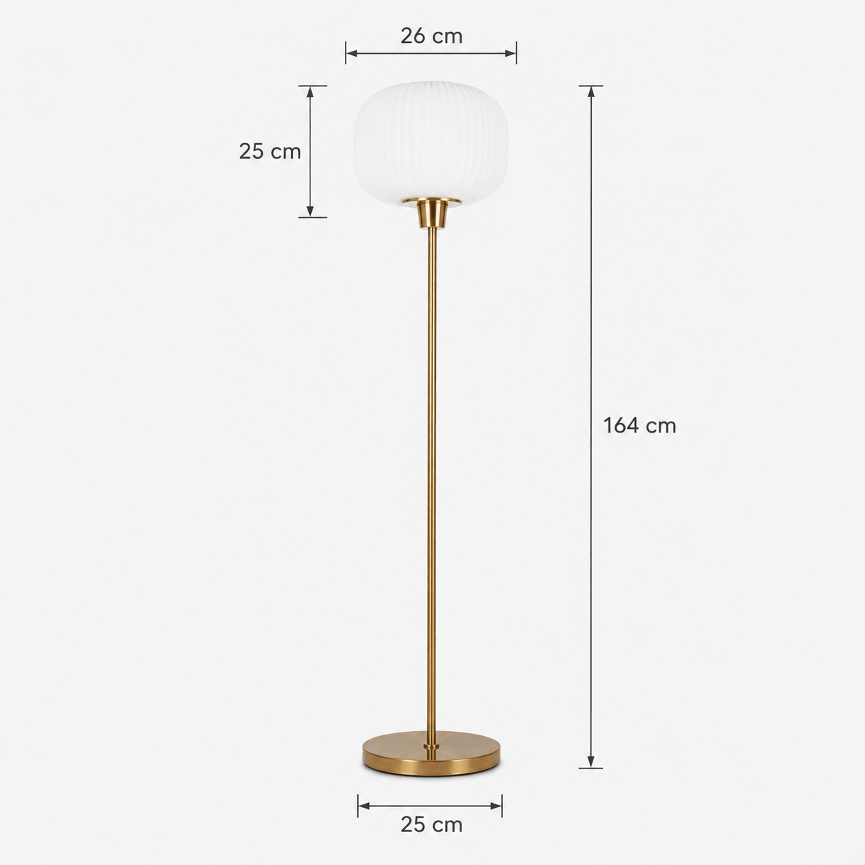 Lampadaire en Verre Strié et Laiton – Éos