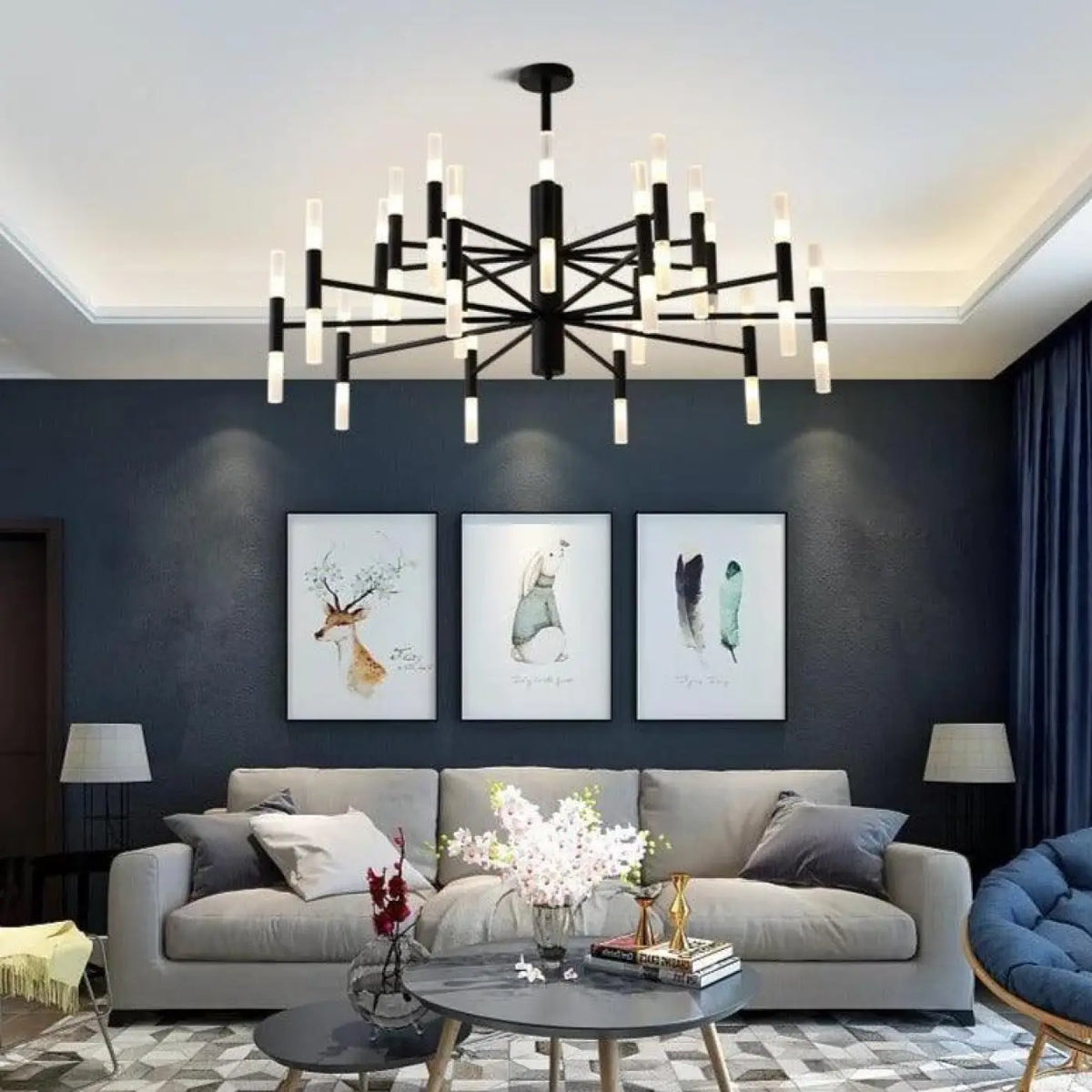 Grand Plafonnier LED pour Salon – Nidelle