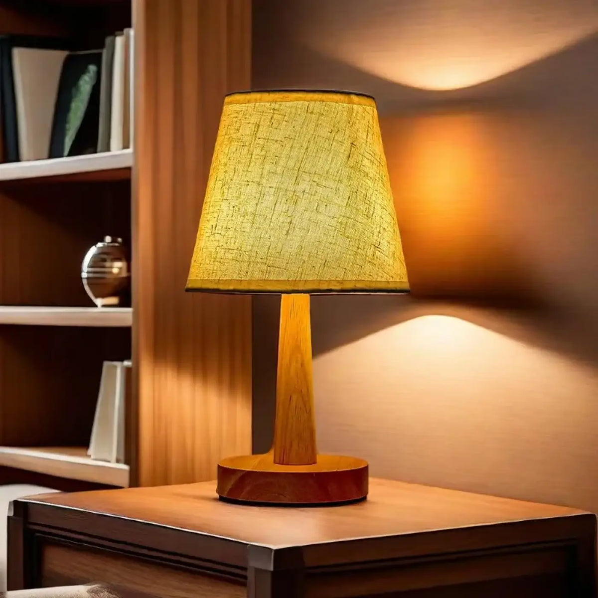 Lampe en Bois Naturel et Tissu – Jorio