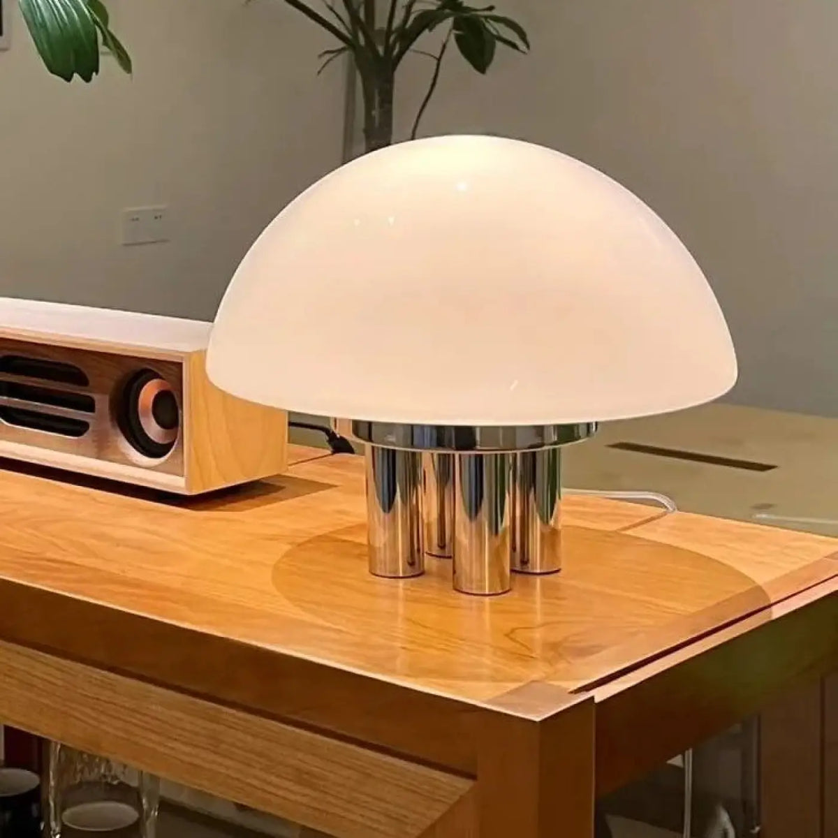Lampe Champignon en Verre Opalin – Zomel