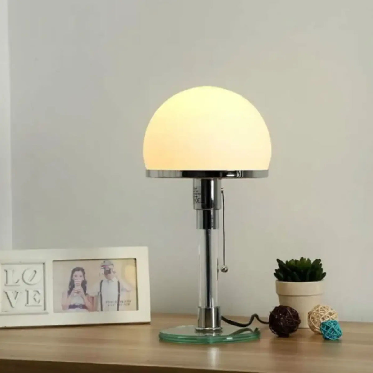 Lampe à Poser Verre et Chrome – Telia