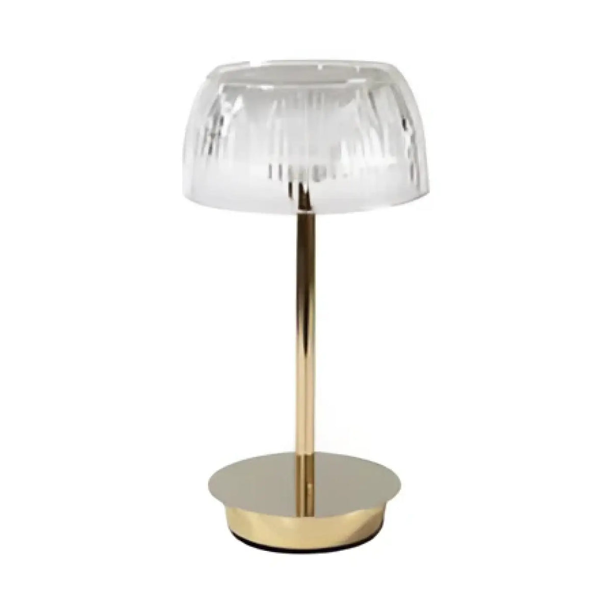 Lampe à Poser Abat-jour Strié Doré – Kavelle