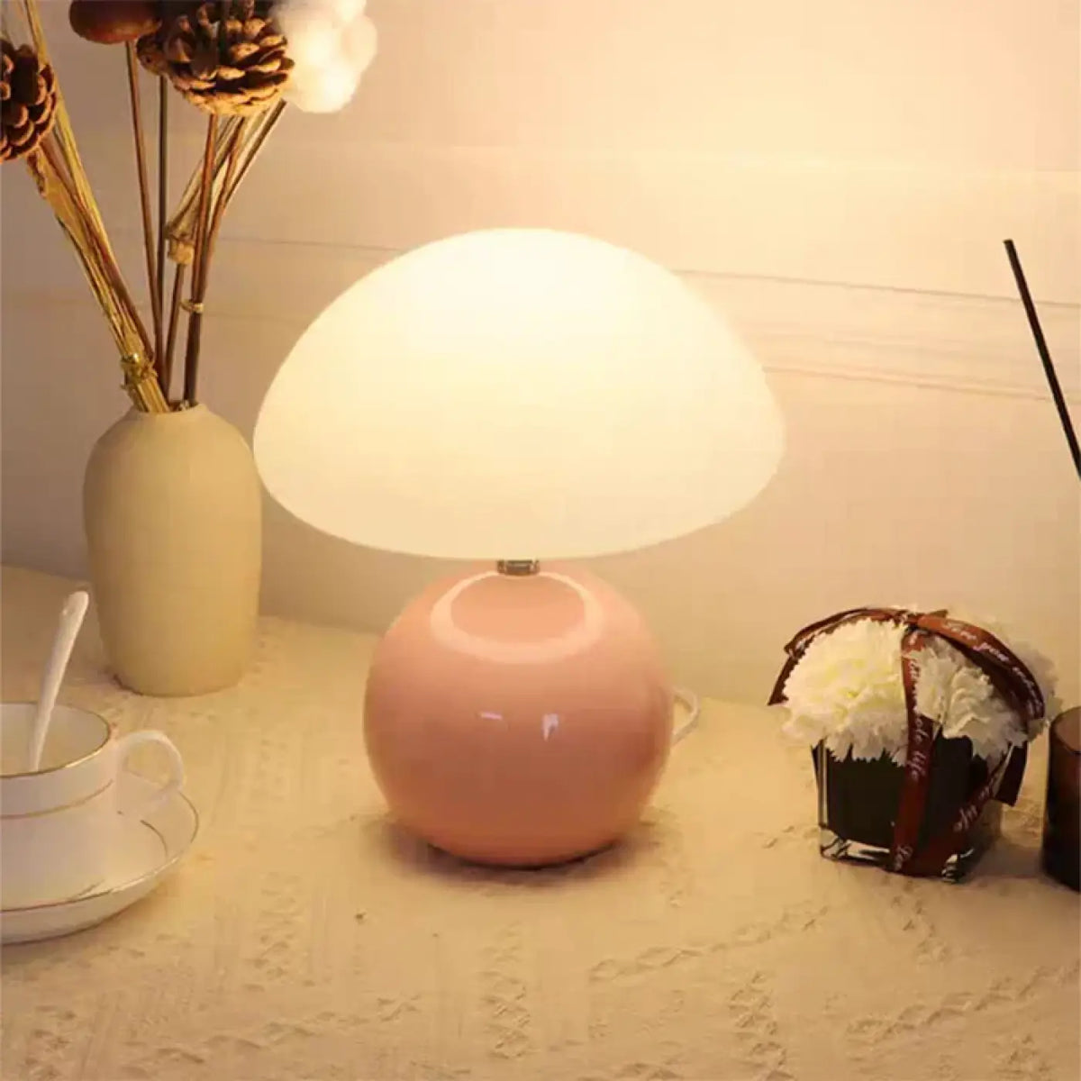 Lampe Champignon en Verre et Céramique – Aselle