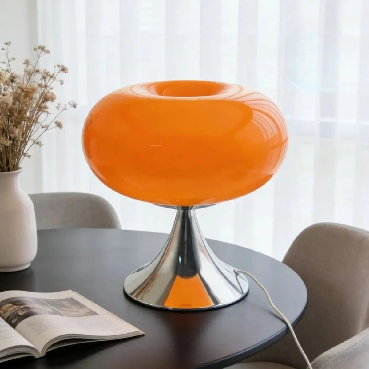 Lampe à Poser Rétro Verre Arrondi – Révo