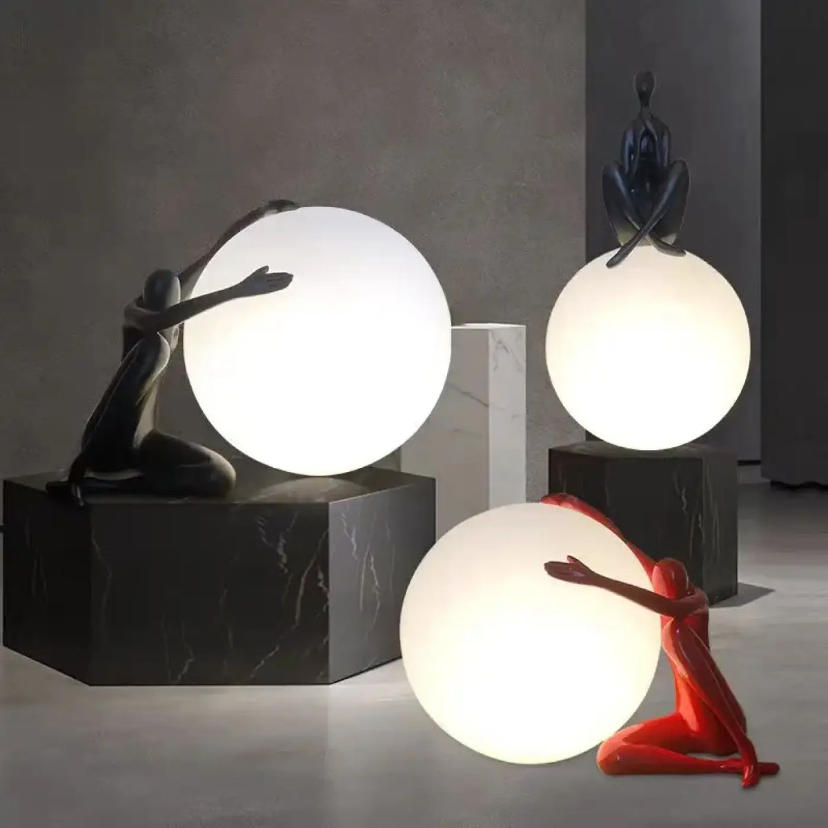Lampe Silhouette Enlacée et Sphère – Téno