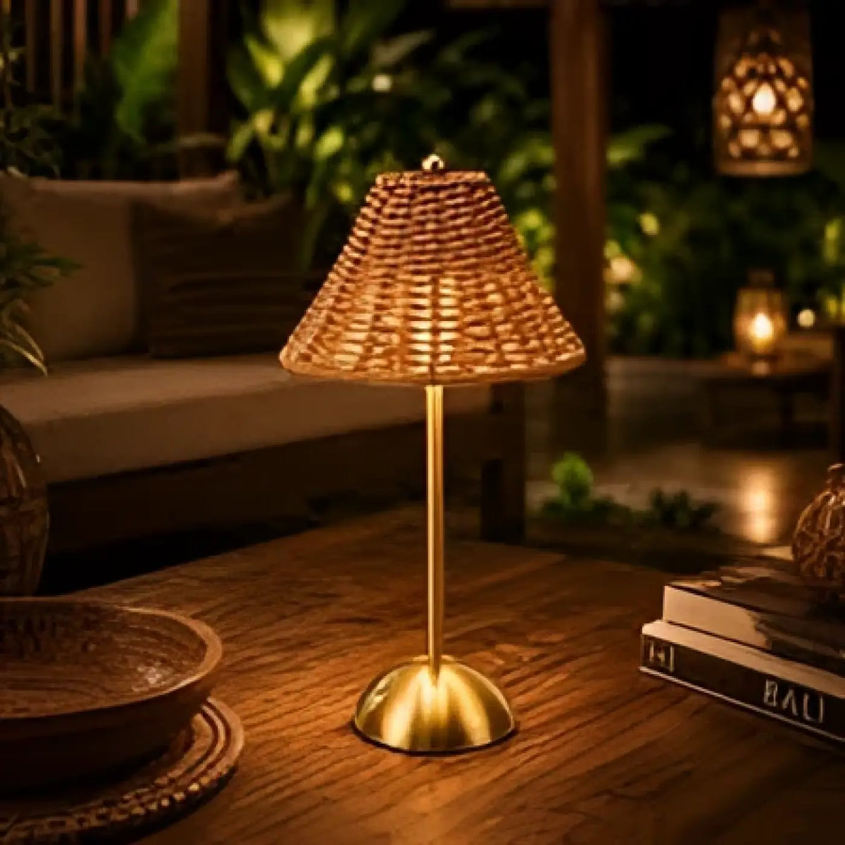 Lampe à Poser en Rotin Tressé – Bodelle