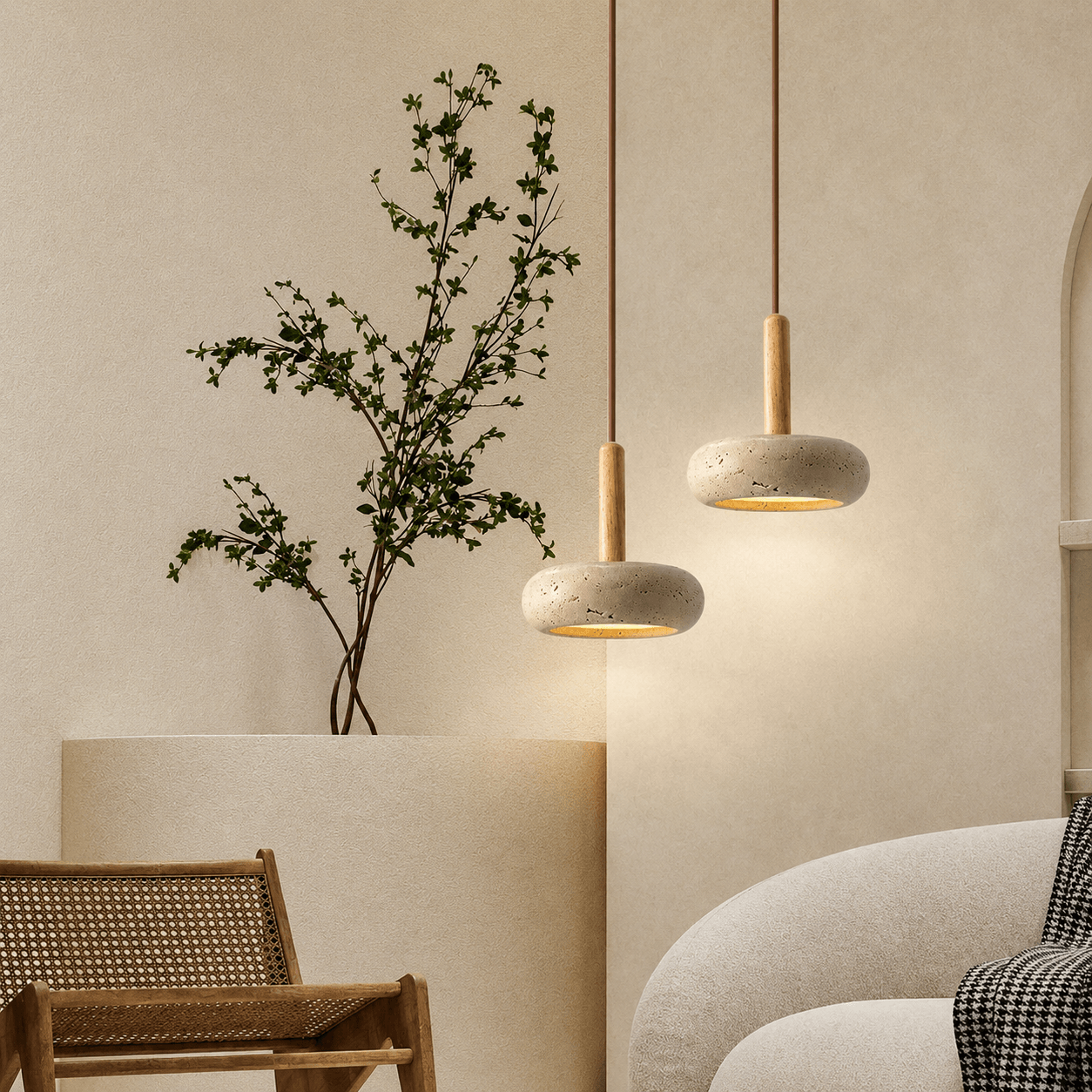 Suspension en Travertin Naturel – Livia