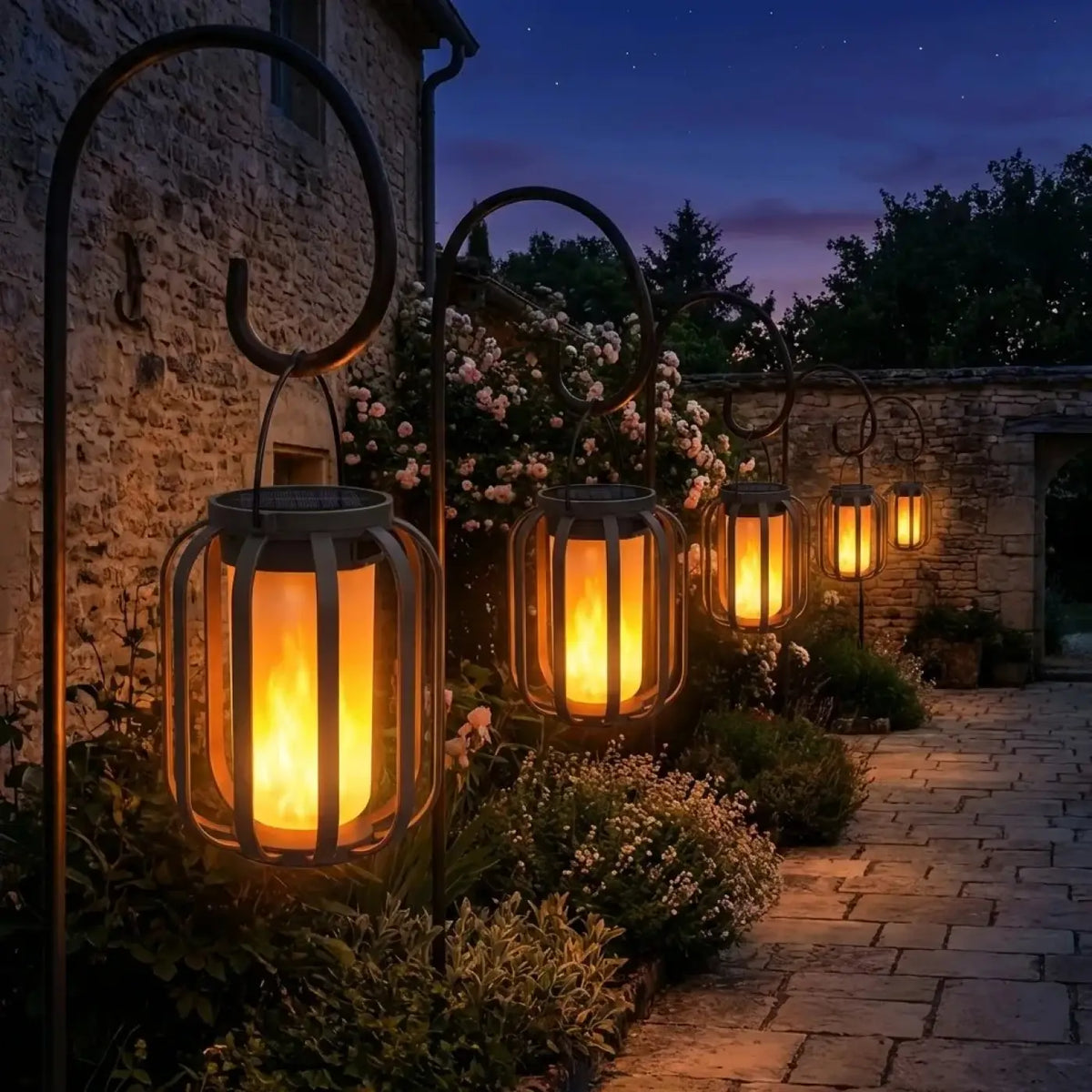 Lanterne Extérieure Solaire Effet Flamme – Néria