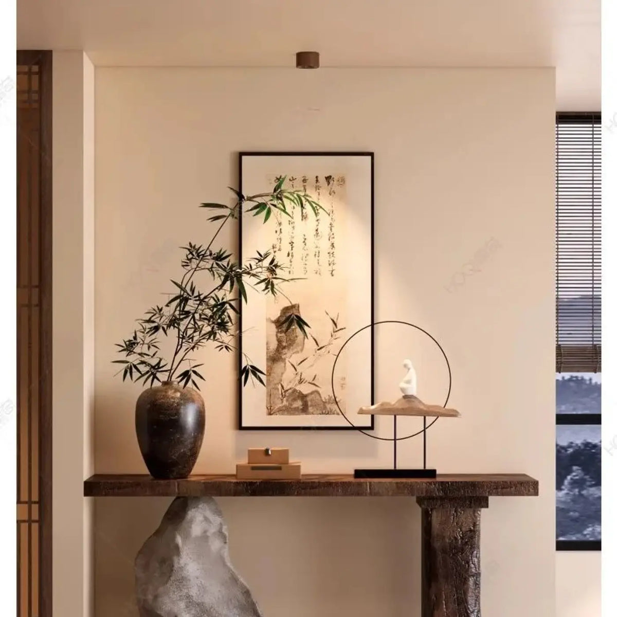 Plafonnier LED Bois et Chrome – Sovan