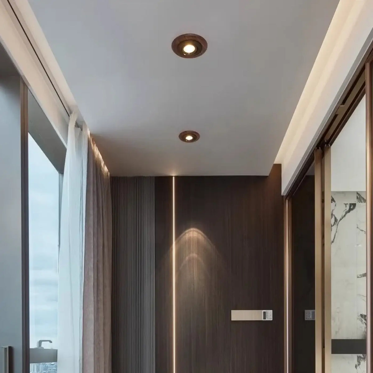 Plafonnier LED Rond en Bois – Délon