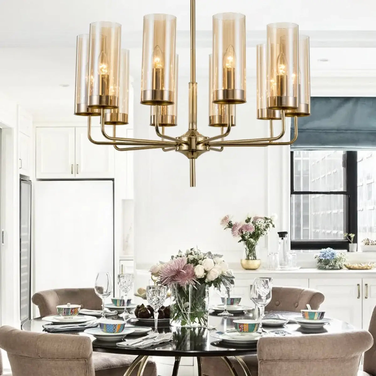 Suspension Cylindres de Verre et Laiton – Vonon