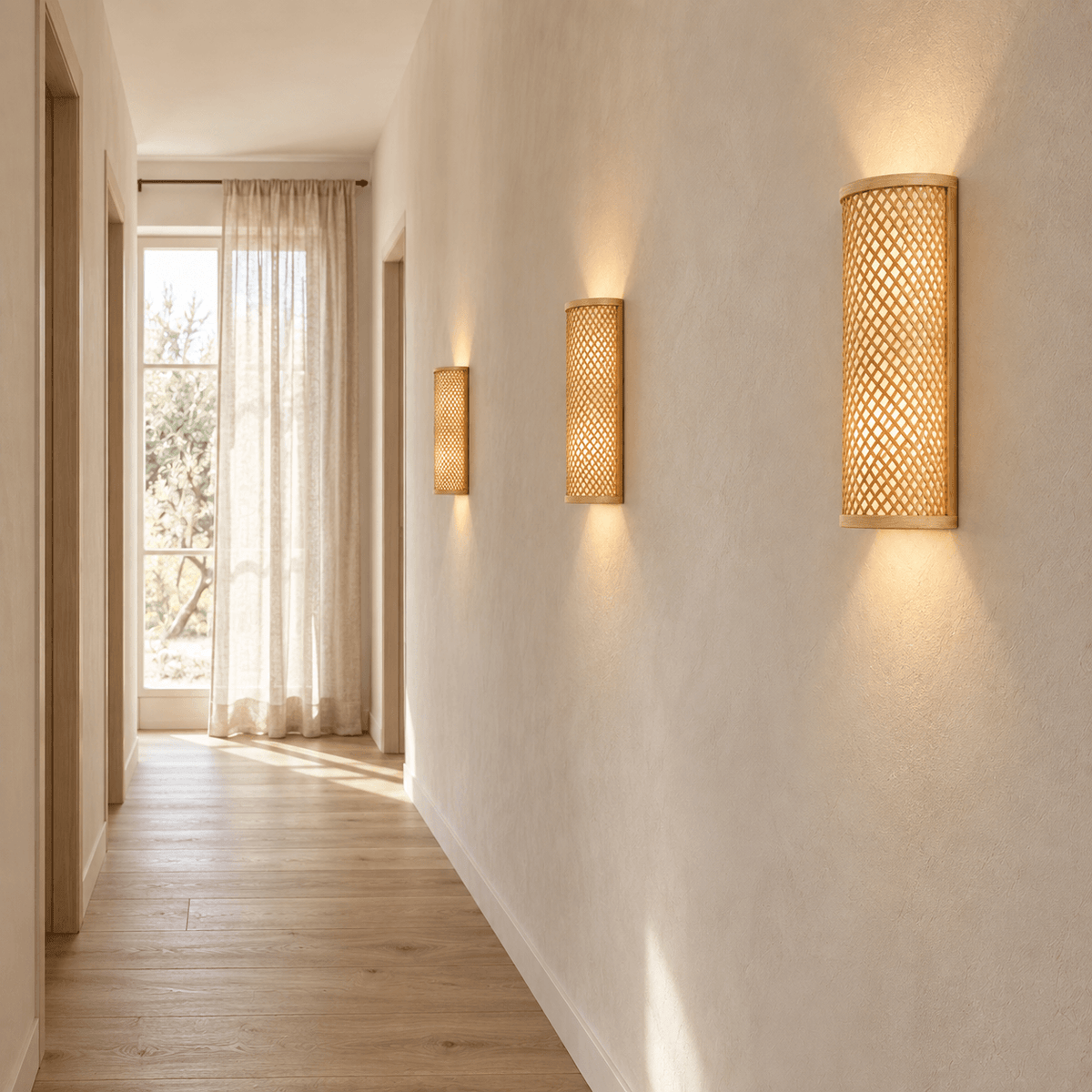 Applique Murale en Bambou Tressé – Kaya