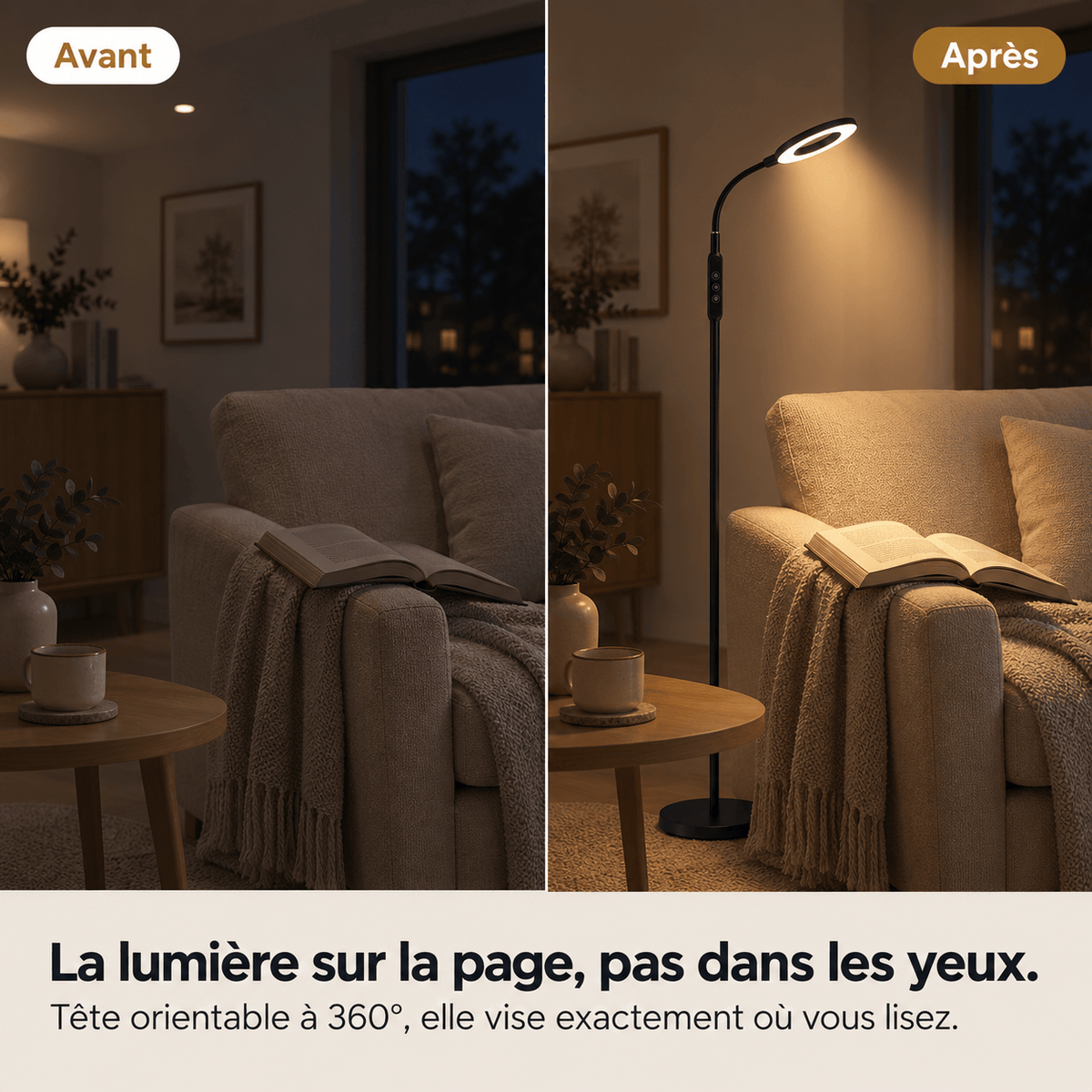 Lampadaire Liseuse LED avec Variateur – Lumo