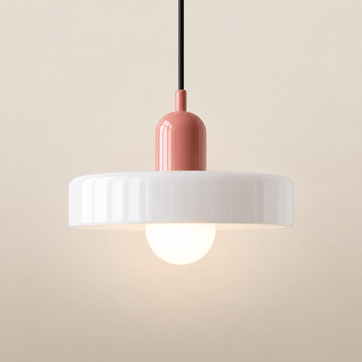 Suspension Nola Rose & Blanc #Couleur_Rose & Blanc