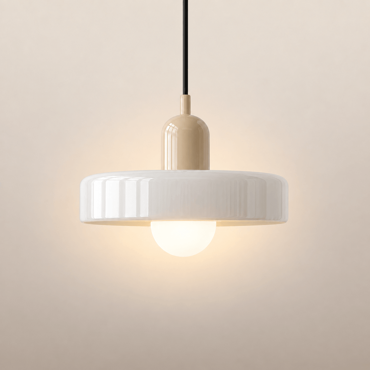 Suspension Nola Beige & Blanc #Couleur_Beige & Blanc
