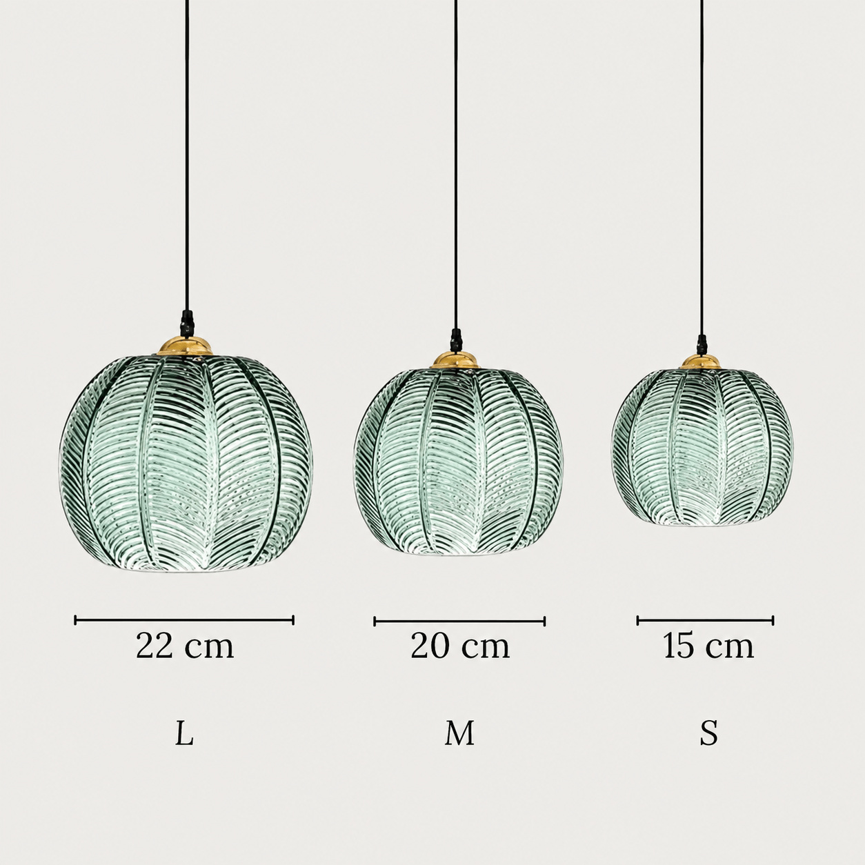 Suspension en Verre Strié Végétal – Palma