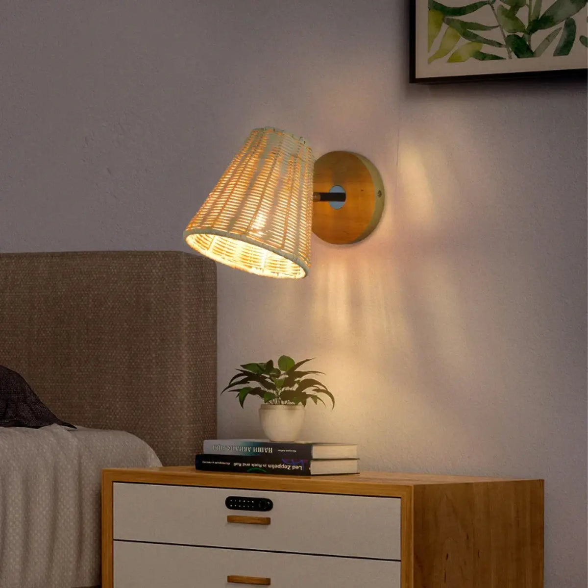 Petite Applique Murale en Rotin Clair – Kovelle
