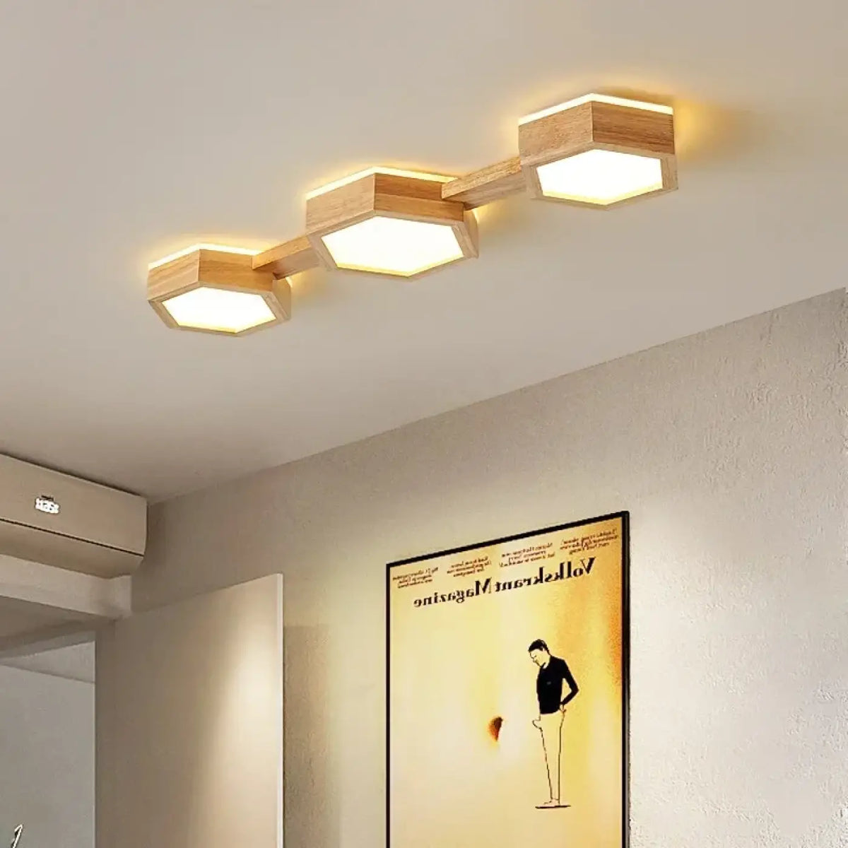 Plafonnier LED Géométrique en Bois – Tamia