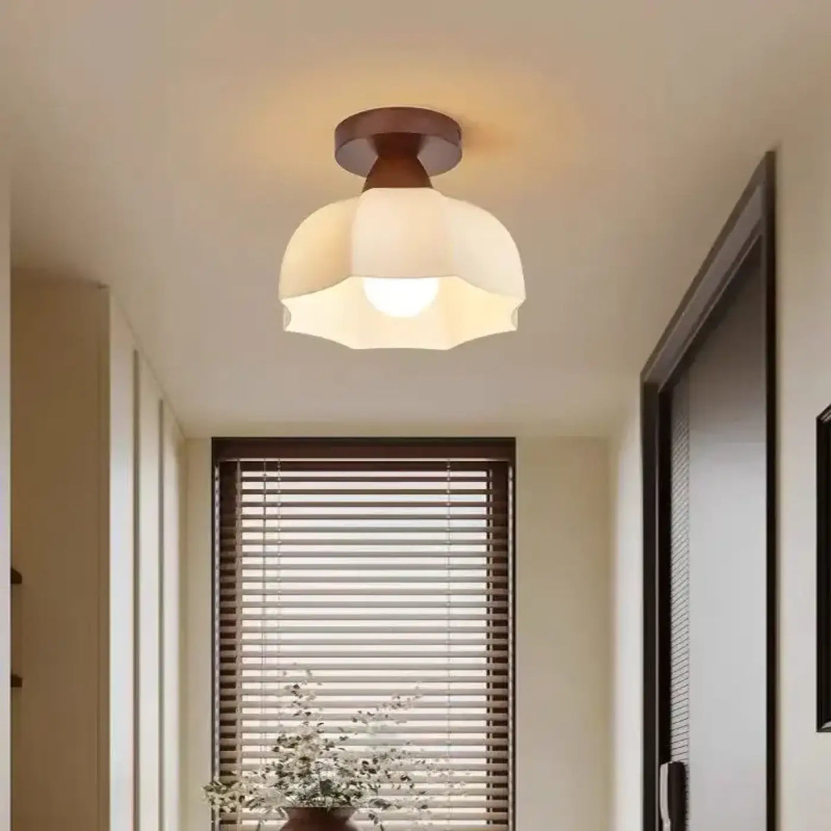 Plafonnier en Bois et Verre – Rilane