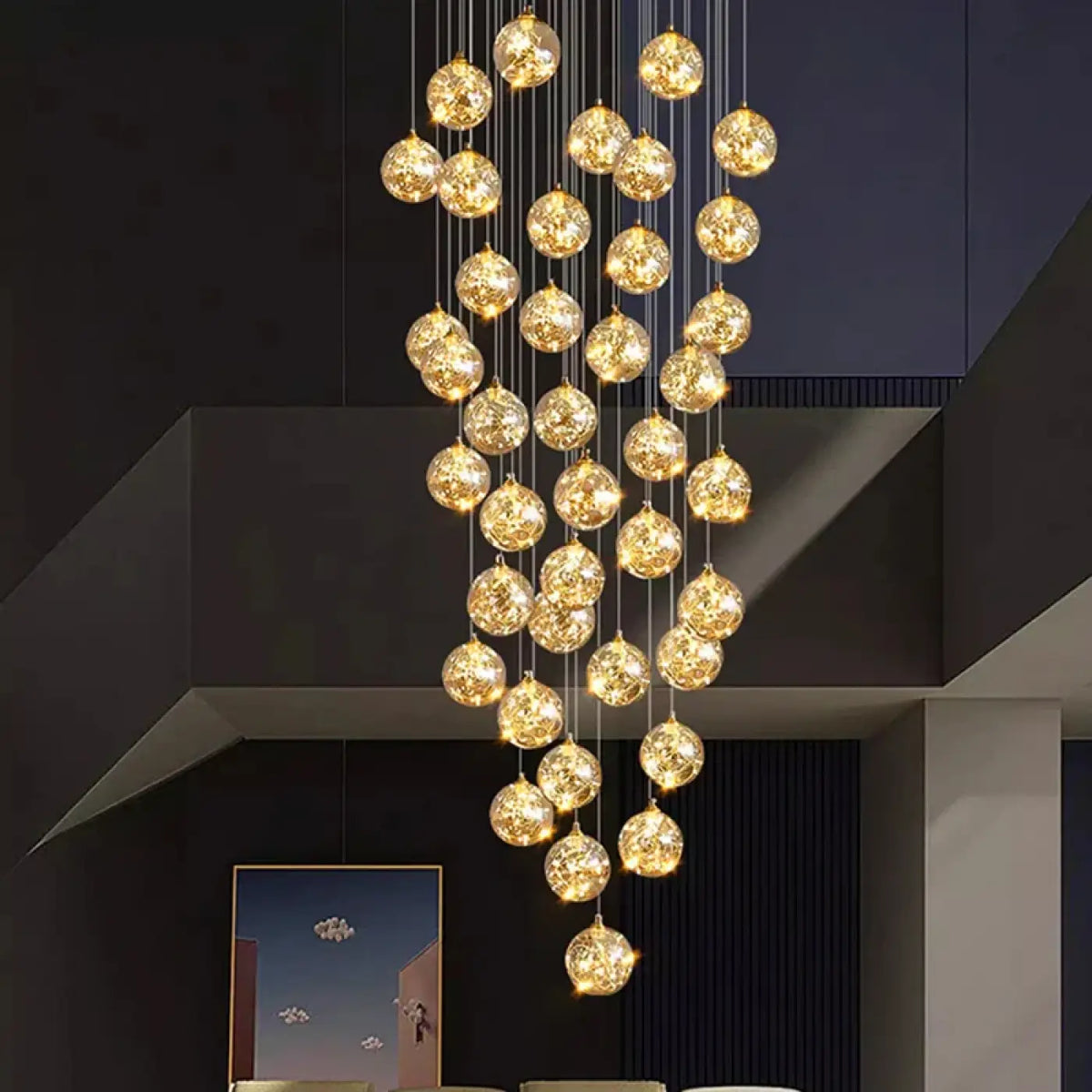 Plafonnier Cascade à LED Dorées – Zinon