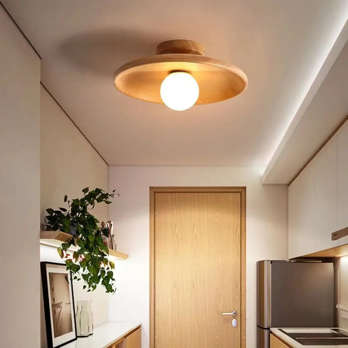 Plafonnier LED Design en Bois – Zélis