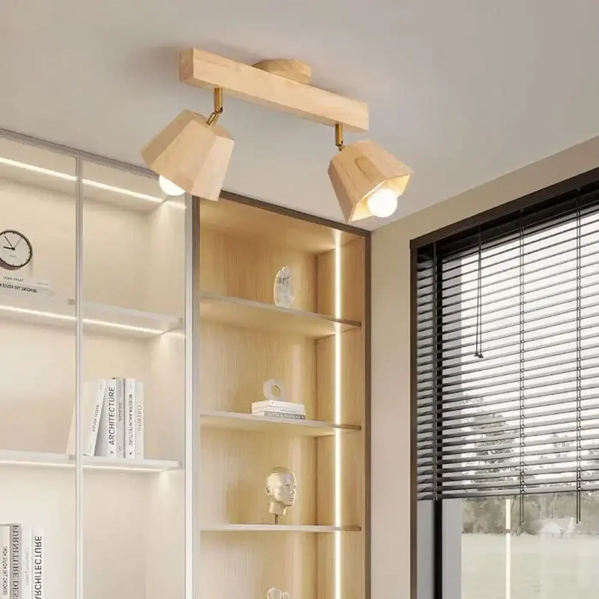 Plafonnier Spots LED Orientables en Bois – Nélio