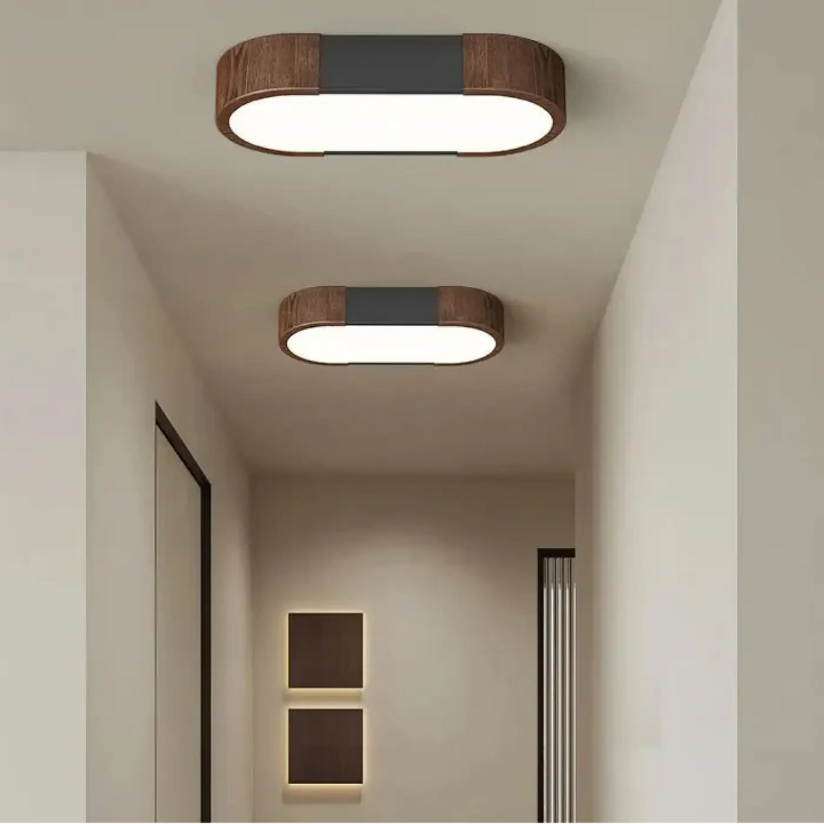 Plafonnier LED en Bois Minimaliste – Tasan