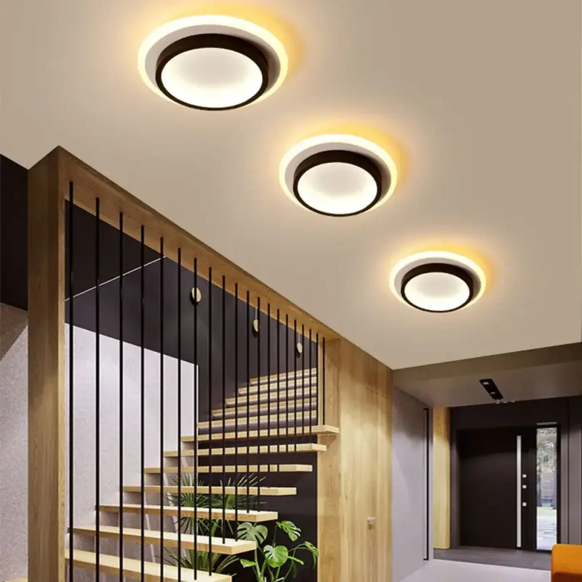 Plafonnier LED Rond Doré ou Noir – Zodan