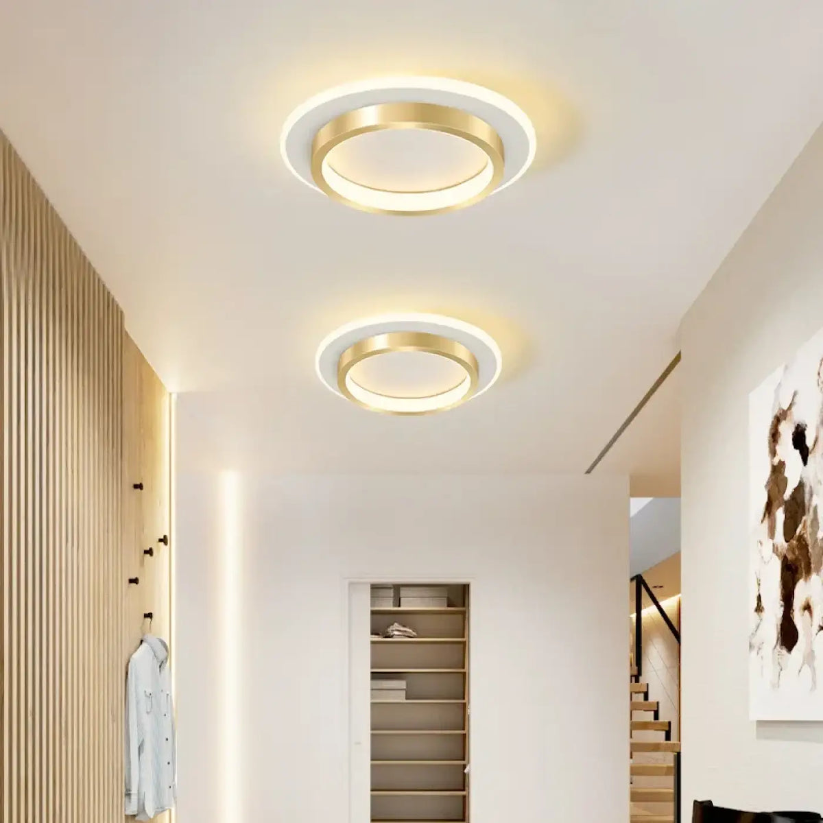 Plafonnier LED Rond Doré ou Noir – Zodan