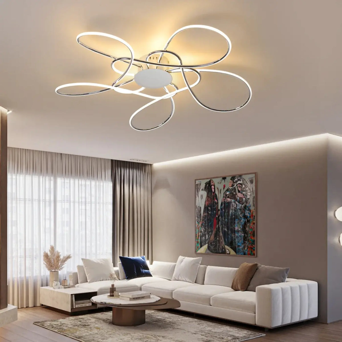 Plafonnier LED Floral à Rubans – Kosio
