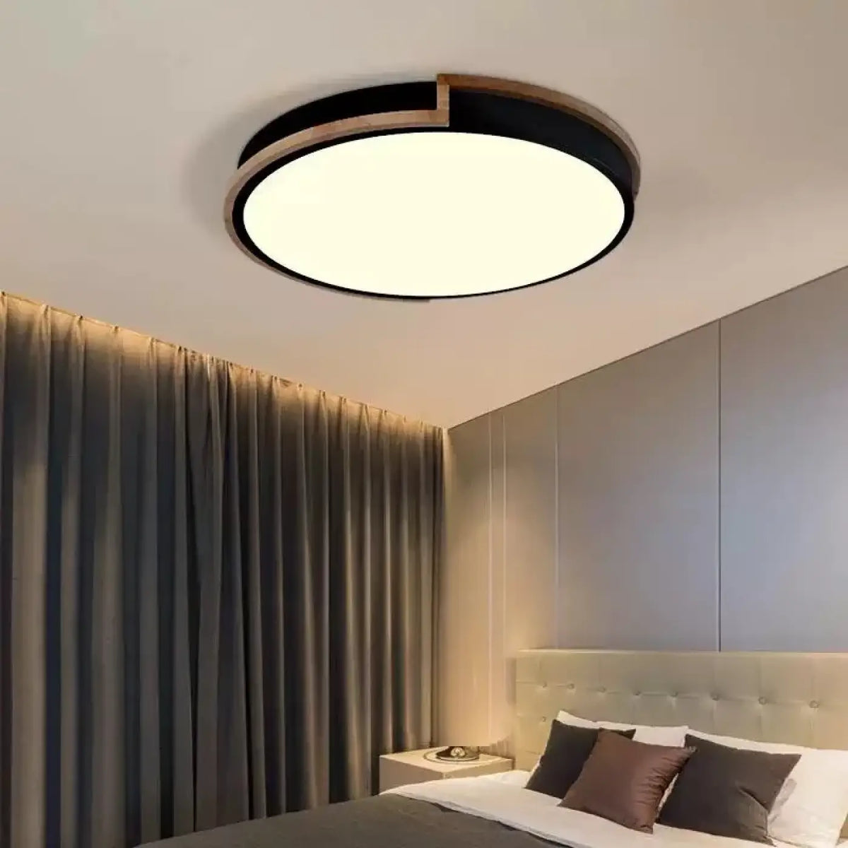 Plafonnier LED Rond Bois et Métal – Joson