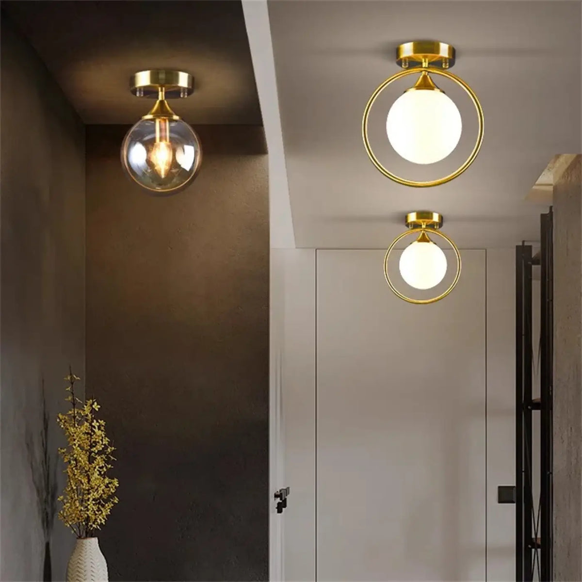 Suspension Sphère en Verre Opalin – Fésette
