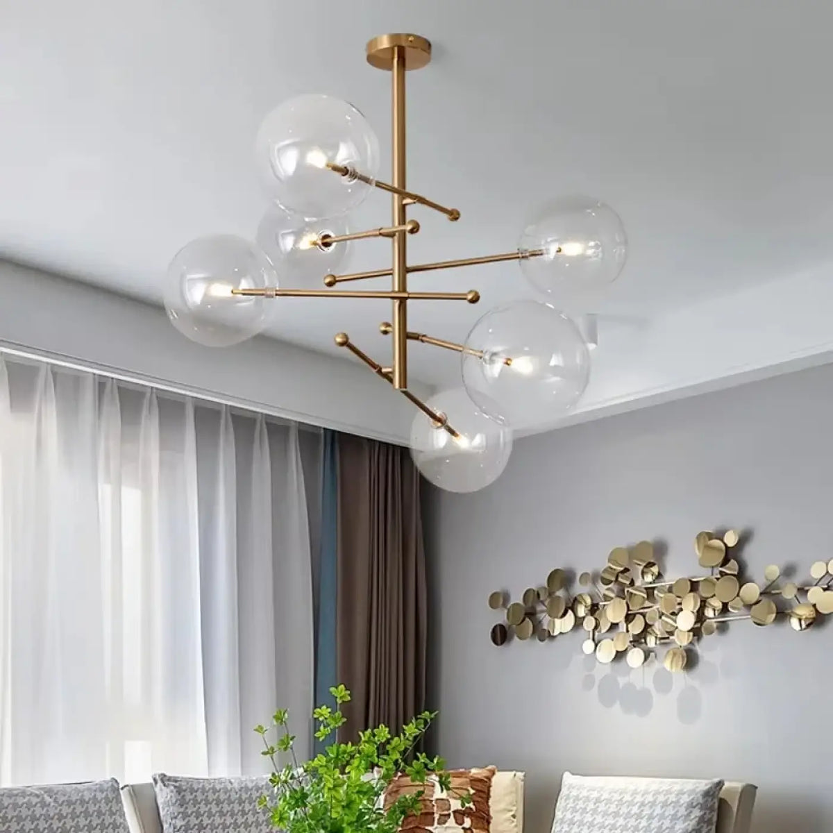 Suspension Sculpturale à Sphères en Verre – Rosan