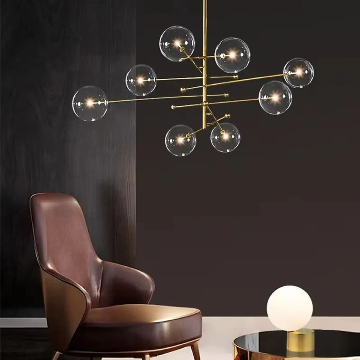Suspension Sculpturale à Sphères en Verre – Rosan