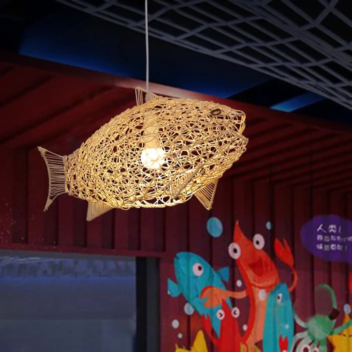Suspension Poisson en Bambou – Trolan