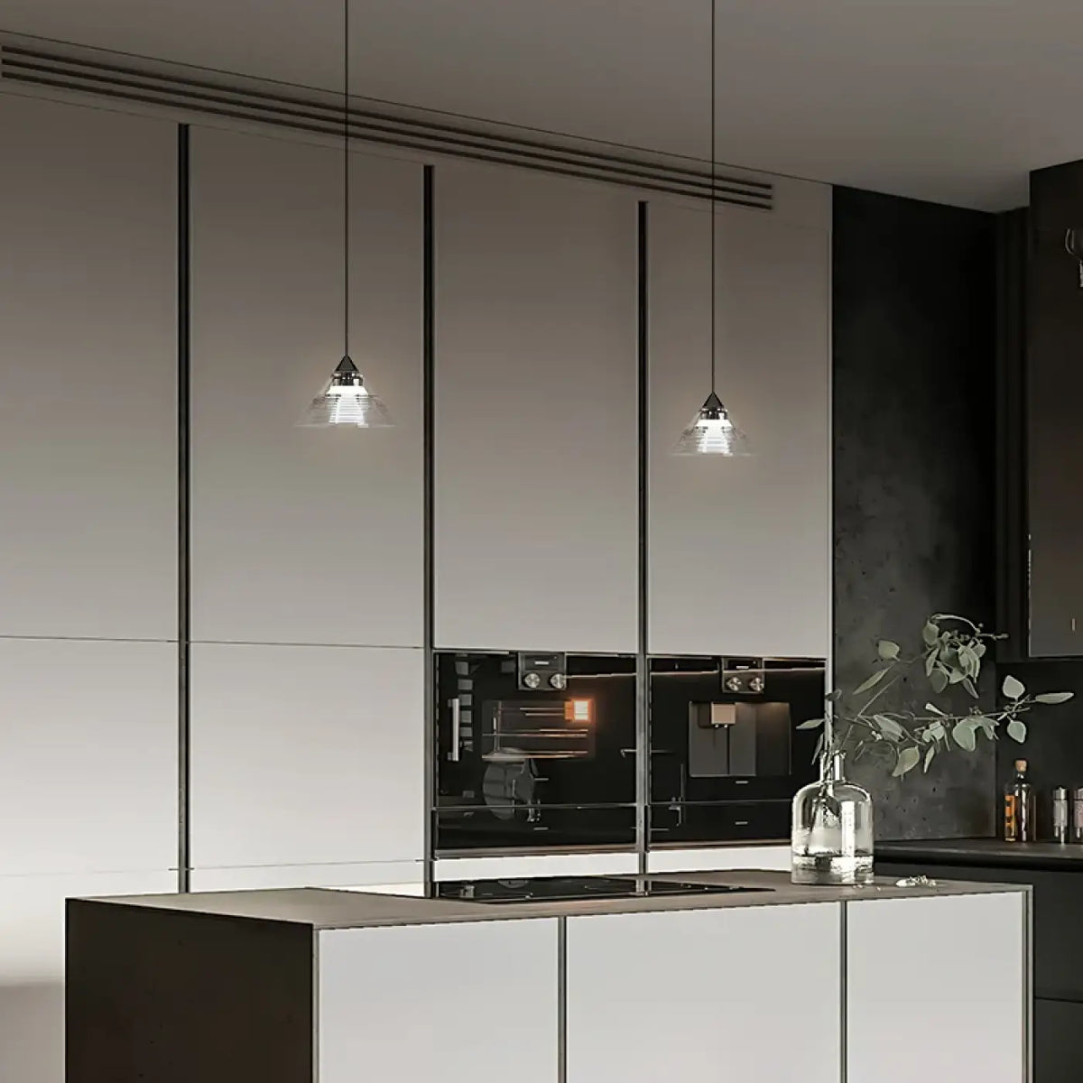 Suspension Conique en Verre Strié – Donia