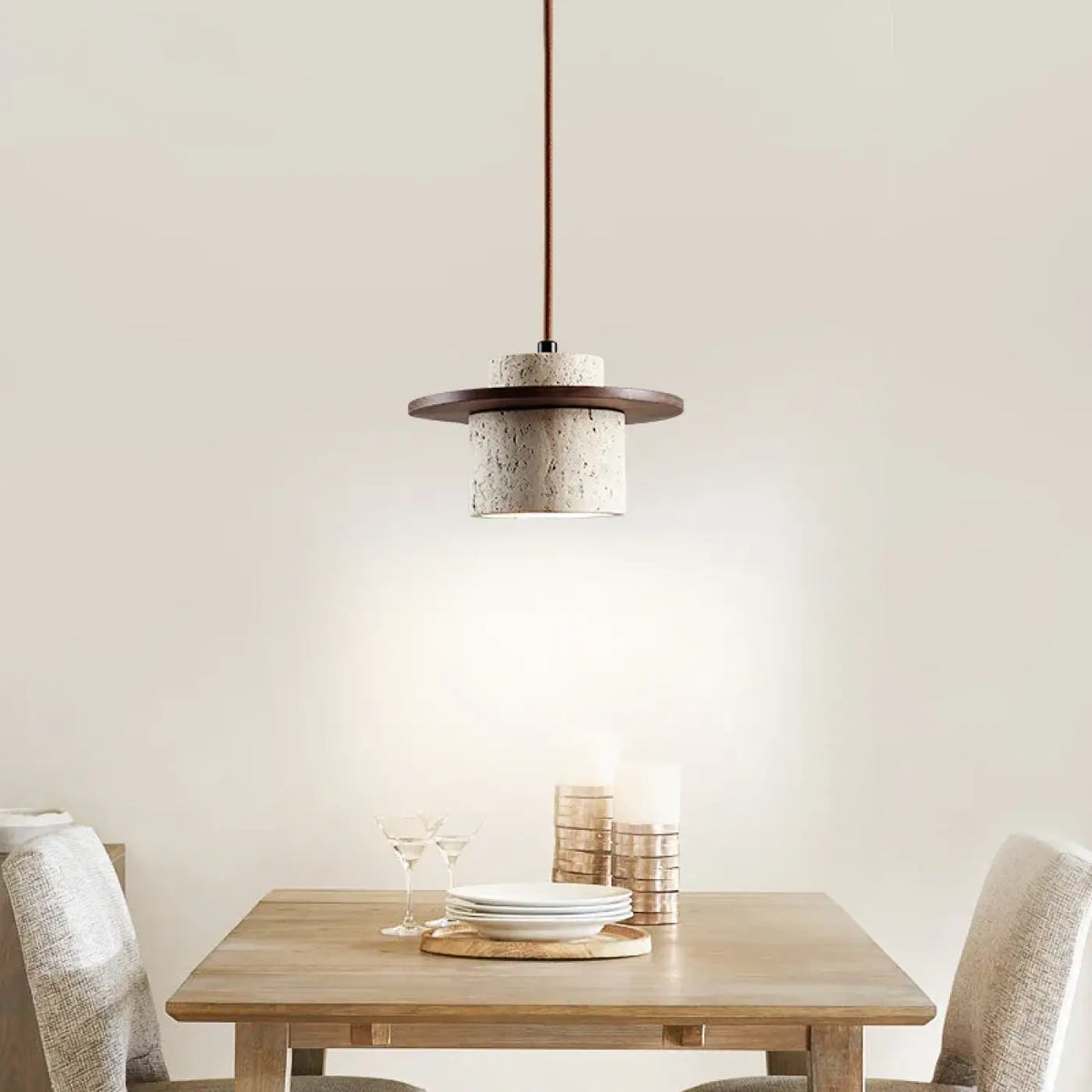 Suspension en Marbre et Bois Naturel – Joris